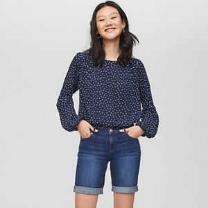 NWT LOFT Denim Bermuda Shorts Size 27